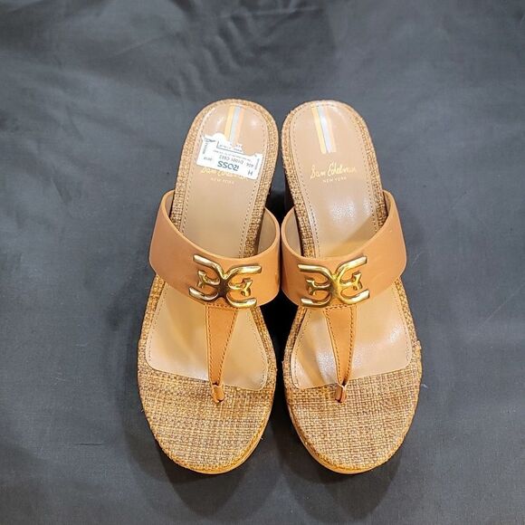 BRAND NEW SAM EDELMAN YARDLIE EMBLEM PLATFORM WEDGE SANDAL G1 - Picture 3 of 16